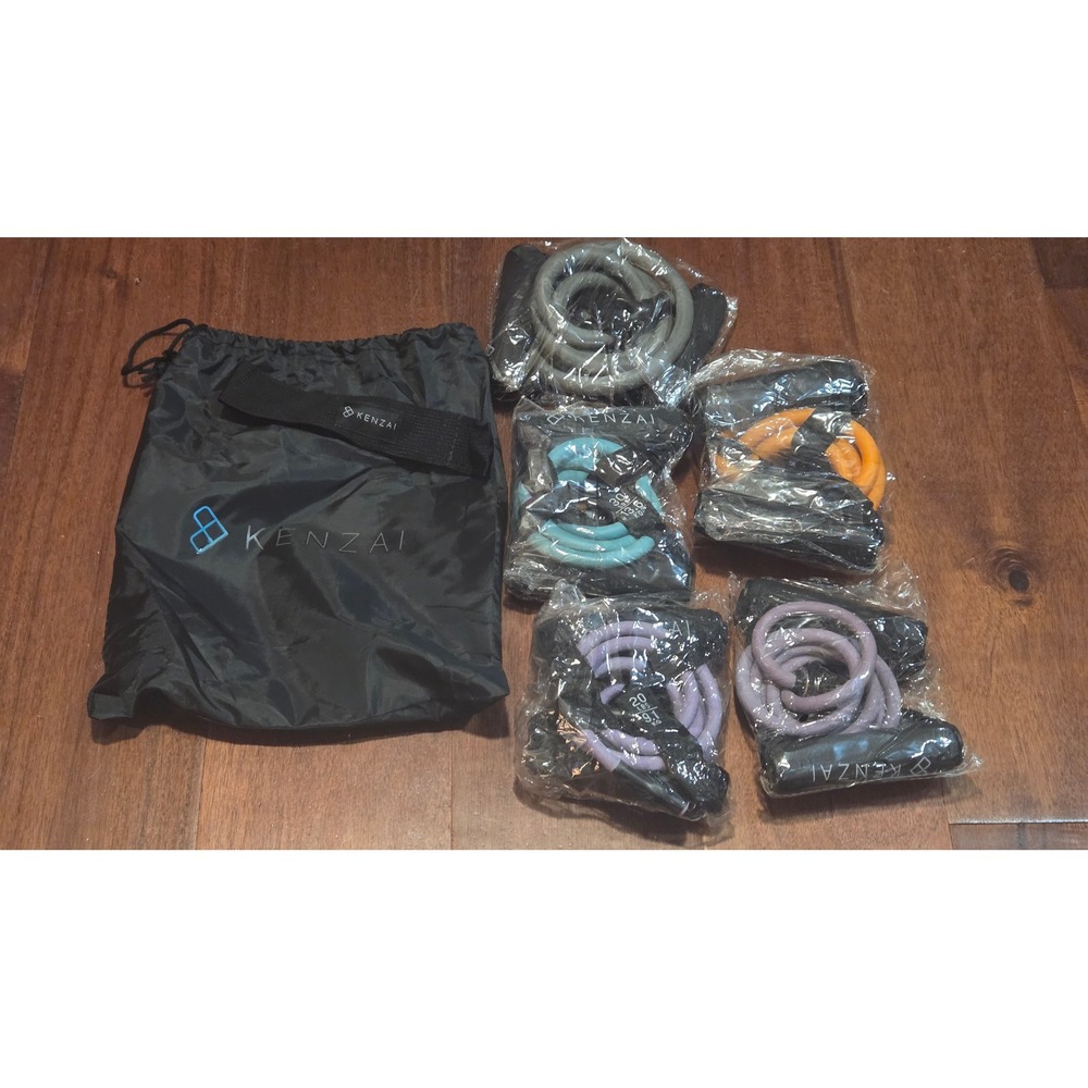 Kenzai Resistance Band Set with Handles and Carry Bag Multicolor Fitness Gear